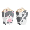 PUDEŁKA NA POPCORN KOTKI KOLOROWE 6szt