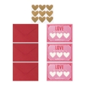 KARTKI ZDRAPKI WALENTYNKI LOVE DIY RÓŻOWE 18x13cm 3szt