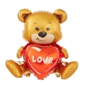 BALON PARTY PAL MIŚ Z SERCEM LOVE BRĄZOWY 20'' 50cm