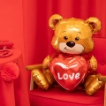 BALON PARTY PAL MIŚ Z SERCEM LOVE BRĄZOWY 20'' 50cm