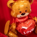 BALON PARTY PAL MIŚ Z SERCEM LOVE BRĄZOWY 20'' 50cm