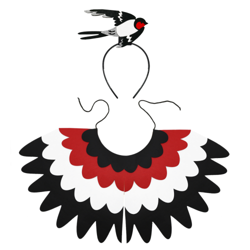 ZESTAW JASKÓŁKA CZARNO-CZERWONY 3el