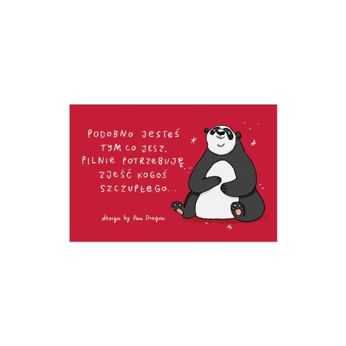 MAGNES PODOBNO JESTEŚ TYM CO JESZ PANDA CZERWONY 8x5cm