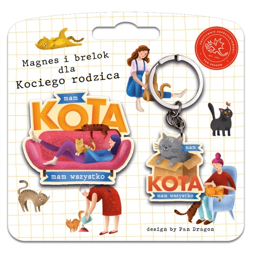 MAGNES + BRELOK MAM KOTA MAM WSZYSTKO 2szt