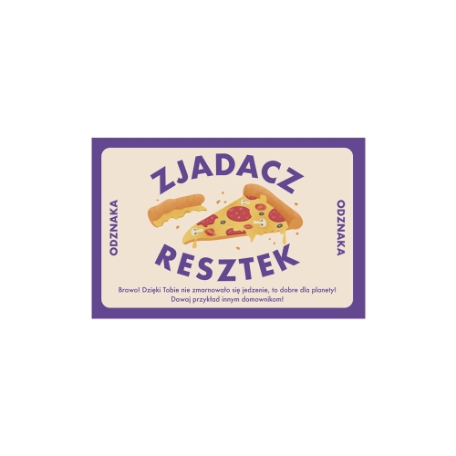 MAGNES ZJADACZ RESZTEK PIZZA FIOLETOWY 8x5cm