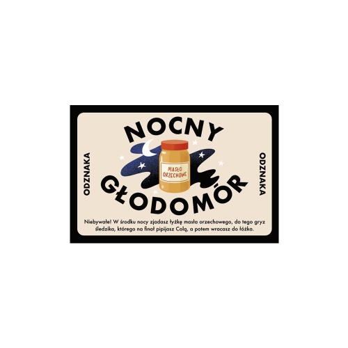 MAGNES NOCNY GŁODOMÓR SŁOIK BEŻOWO-CZARNY 8x5cm