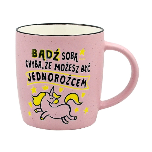 KUBEK BĄDŹ SOBĄ ALBO JEDNOROŻCEM RÓŻOWY 350ml