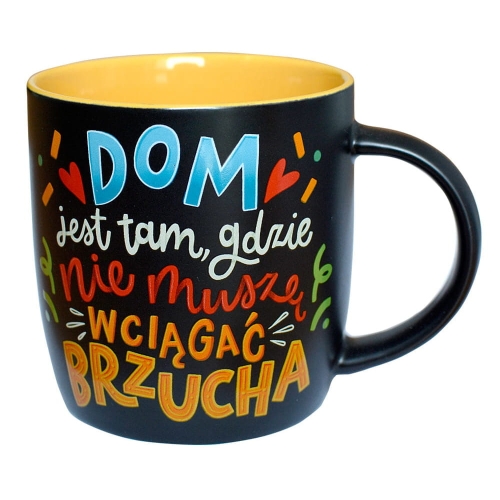 KUBEK TABLICOWY NIE MUSZĘ WCIĄGAĆ BRZUCHA CZARNY 360ml