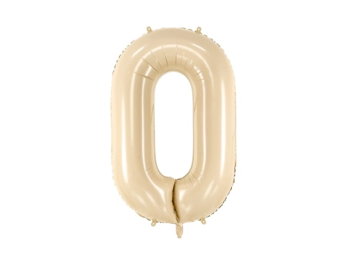 BALON CYFRA 0 BEŻOWY 28'' 72cm