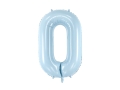 BALON PARTY DECO CYFRA 0 BŁĘKITNY 28'' 72cm