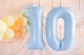 BALON PARTY DECO CYFRA 0 BŁĘKITNY 28'' 72cm