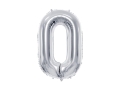 BALON PARTY DECO CYFRA 0 SREBRNY 28'' 72cm
