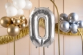 BALON PARTY DECO CYFRA 0 SREBRNY 28'' 72cm