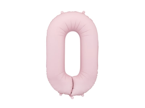 BALON PARTY DECO CYFRA 0 JASNORÓŻOWY 34'' 86cm