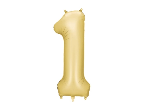 BALON PARTY DECO CYFRA 1 JASNOZŁOTY 34'' 86cm