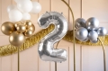 BALON PARTY DECO CYFRA 2 SREBRNY 28'' 72cm