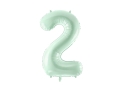 BALON PARTY DECO CYFRA 2 MIĘTOWY 28'' 72cm