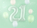 BALON PARTY DECO CYFRA 2 MIĘTOWY 28'' 72cm