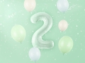 BALON PARTY DECO CYFRA 2 MIĘTOWY 28'' 72cm