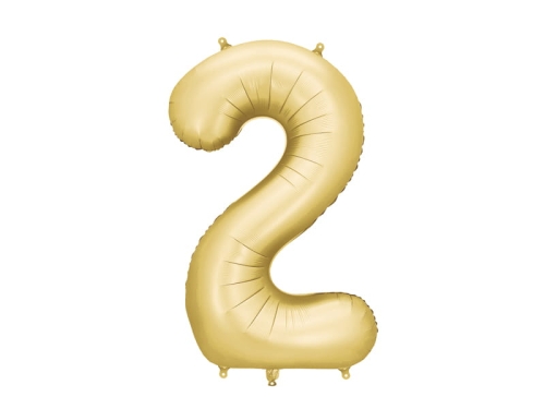 BALON PARTY DECO CYFRA 2 JASNOZŁOTY 34'' 86cm