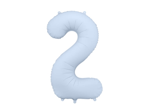BALON PARTY DECO CYFRA 2 MGLISTY NIEBIESKI 34'' 86cm