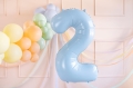 BALON PARTY DECO CYFRA 2 BŁĘKITNY 28'' 72cm