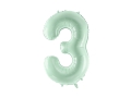 BALON PARTY DECO CYFRA 3 MIĘTOWY 28'' 72cm