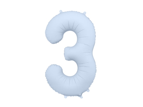 BALON PARTY DECO CYFRA 3 MGLISTY NIEBIESKI 34'' 86cm
