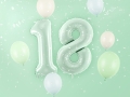 BALON PARTY DECO CYFRA 8 MIĘTOWY 28'' 72cm