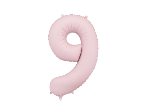 BALON PARTY DECO CYFRA 9 JASNORÓŻOWY 34'' 86cm