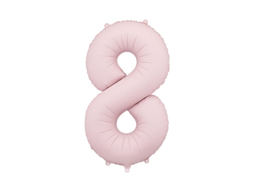 BALON PARTY DECO CYFRA 8 JASNORÓŻOWY 34'' 86cm