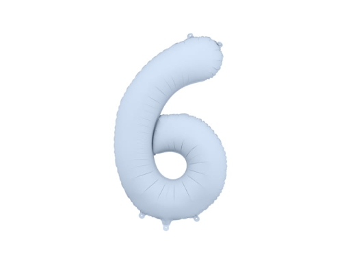 BALON PARTY DECO CYFRA 6 MGLISTY NIEBIESKI 34'' 86cm