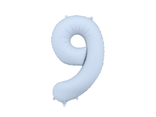BALON PARTY DECO CYFRA 9 MGLISTY NIEBIESKI 34'' 86cm