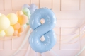 BALON PARTY DECO CYFRA 8 BŁĘKITNY 28'' 72cm