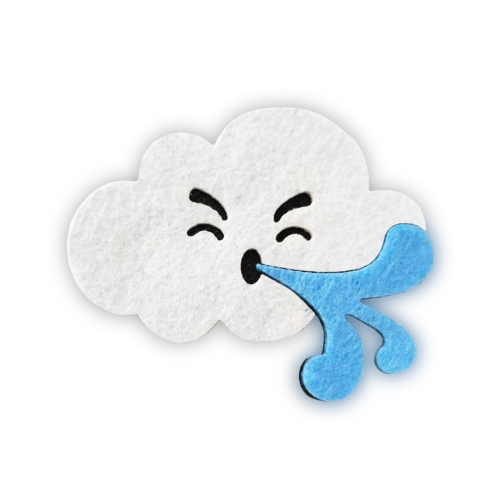 EMBLEMAT WIATR MAŁY FILCOWY BIAŁO-BŁĘKITNY 7,5x6,5cm