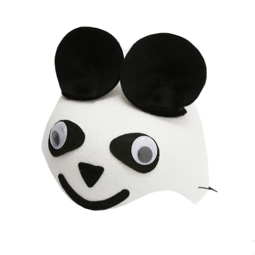 CZAPKA PANDA RUCHOME OCZY BIAŁO-CZARNA