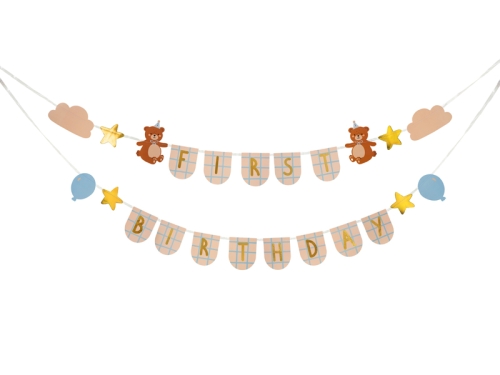 BANER ROCZEK FIRST BIRTHDAY MIŚ BEŻOWY 2,5m