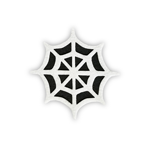 EMBLEMAT PAJĘCZYNA FILCOWY CZARNO-BIAŁY 6,5cm
