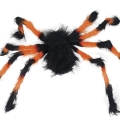 PAJĄK WŁOCHATY CZARNO-POMARAŃCZOWY 70cm