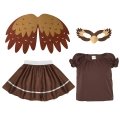 ZESTAW SOWA JASNOBRĄZOWA 134-140 4el