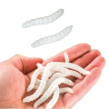 ROBAKI LARWY GUMOWE BIAŁE 4cm 20szt