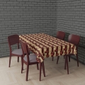 OBRUS FOLIOWY CYRK BALONIKI CZERWONO-BEŻOWY 137x274cm