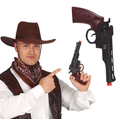 REWOLWER KOWBOJSKI BRĄZOWO-CZARNY 30cm