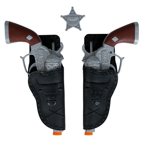 REWOLWERY W KABURACH + GWIAZDA SZERYFA SREBRNE 3szt