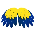 ZESTAW SIKORKA GRANATOWO-ŻÓŁTY 116-128 4el