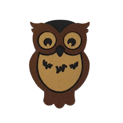 EMBLEMAT SOWA FILCOWA BRĄZOWA 7x5cm