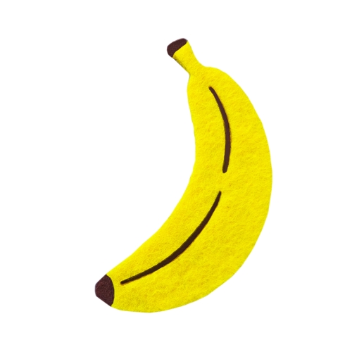 EMBLEMAT BANAN FILCOWY ŻÓŁTY 7x2cm