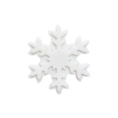 EMBLEMAT ŚNIEŻYNKA FILCOWY BIAŁY 7cm