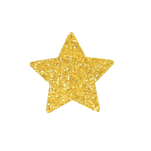 EMBLEMAT GWIAZDKA PIANKOWA BROKATOWA ZŁOTA 7,5cm