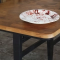TALERZYKI PAPIEROWE ZAKRWAWIONE BIAŁO-CZERWONE 23cm 6szt